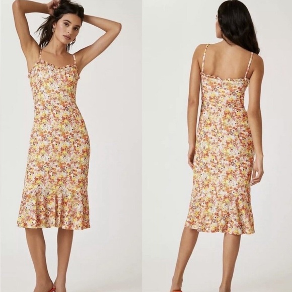 HUTCH Selene Floral Bustier Midi Dress - Picture 2 of 5